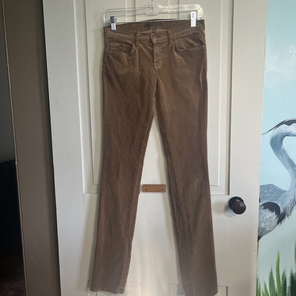 J BRAND Pencil Slim Leg Cords Pant Size 26 Toffee Brown Autumn Preppy Classic